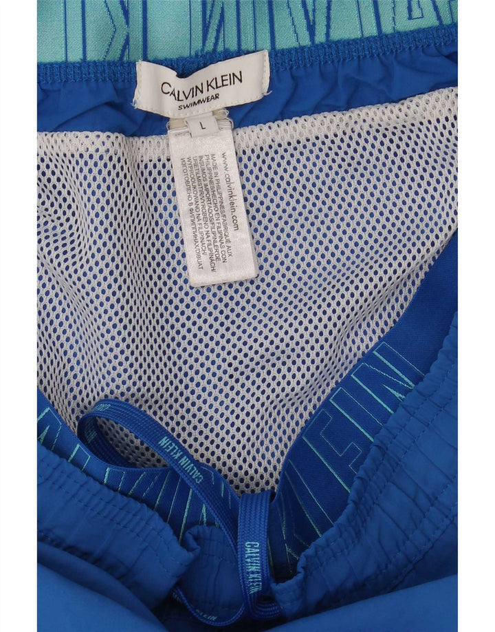 Pantaloncini da bagno da uomo Calvin Klein grandi blu in poliestere