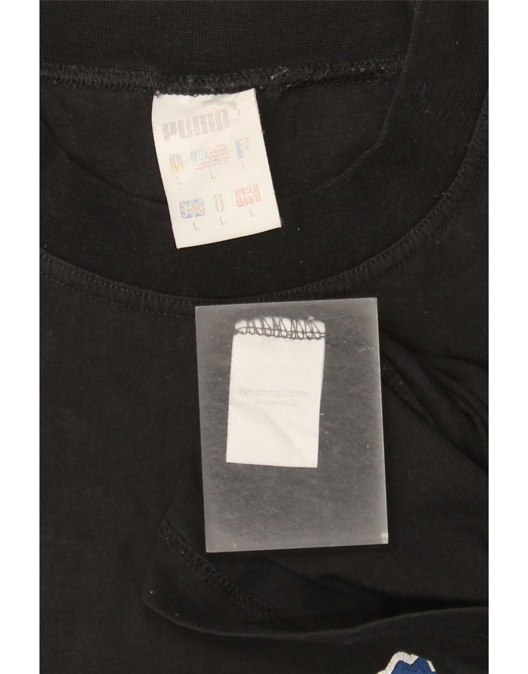 T-shirt grafica da uomo Puma Top grande in cotone nero