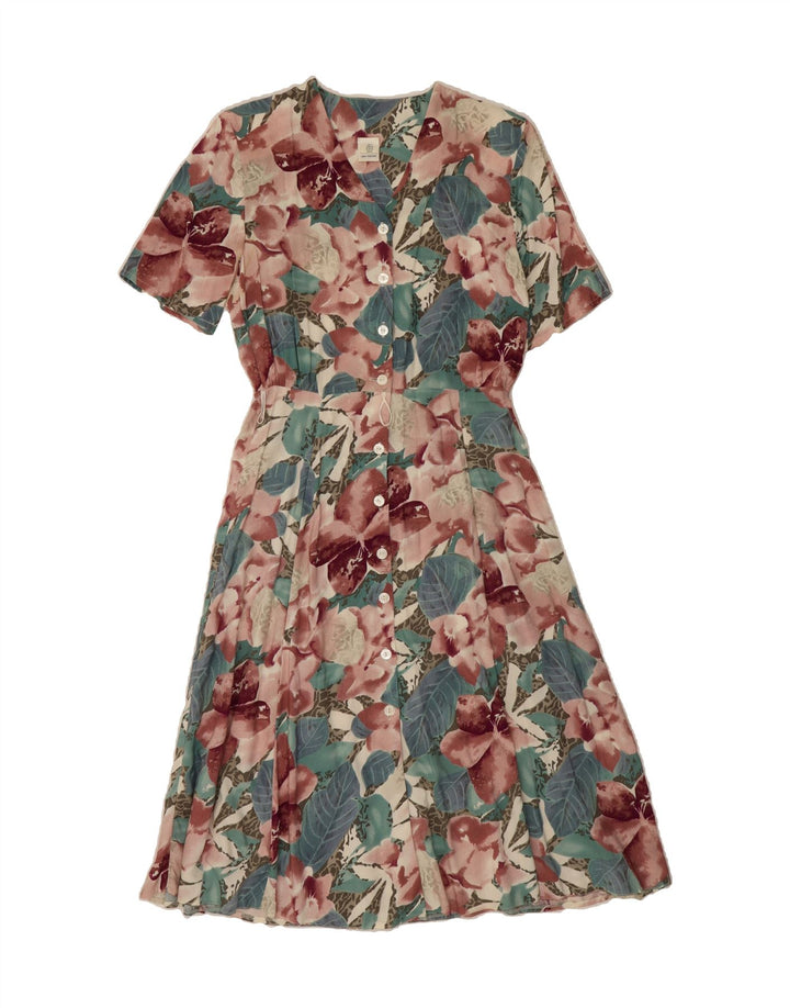 VINTAGE Womens Shirt Dress UK 14 Medium  Multicoloured Floral Vintage Vintage and Second-Hand Vintage from Messina Hembry 
