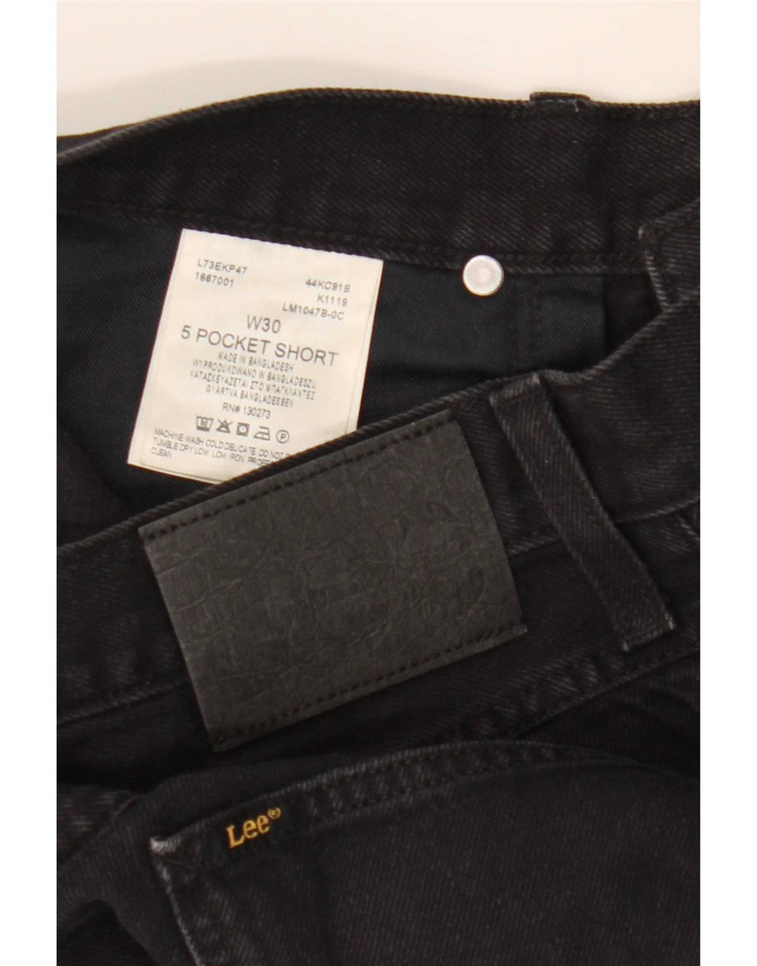 Pantaloncini di jeans da uomo Lee W30 cotone nero medio