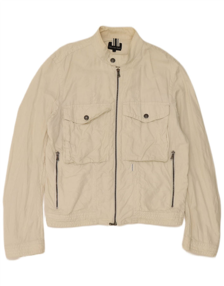 Giacca utility da donna Calvin Klein Jeans UK 16 grande cotone bianco sporco