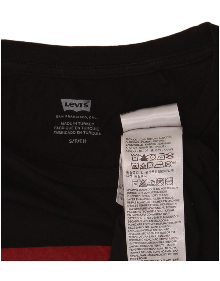 T-shirt grafica da donna LEVI'S Top UK 12 piccola in cotone nero
