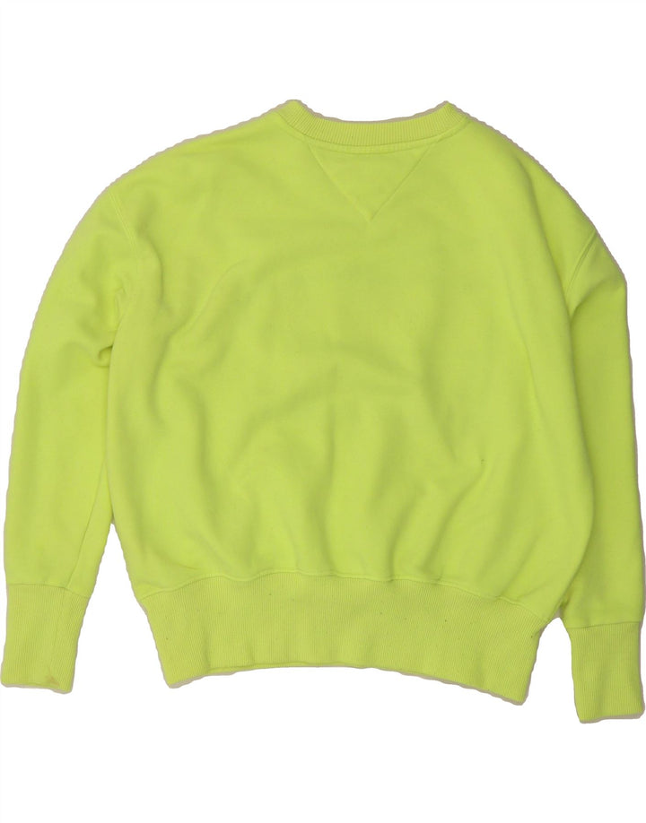 TOMMY HILFIGER Womens Graphic Sweatshirt Jumper UK 10 Small Green Vintage Tommy Hilfiger and Second-Hand Tommy Hilfiger from Messina Hembry 