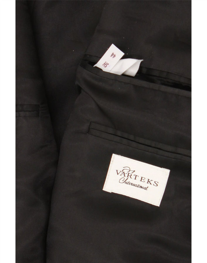 VARTEKS Mens 2 Button Blazer Jacket EU 44 XS Black Flecked New Wool Vintage Varteks and Second-Hand Varteks from Messina Hembry 