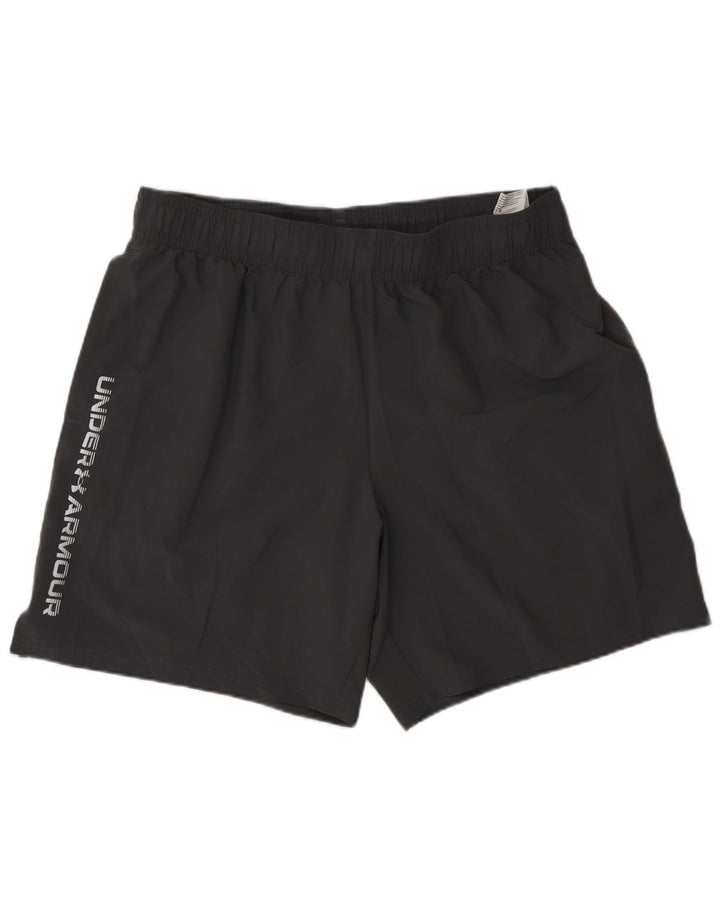 Pantaloncini sportivi regolari con grafica da uomo Under Armour XL poliestere grigio