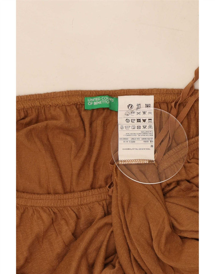 Top Benetton da donna con spalle scoperte oversize UK 14 Viscosa beige medio