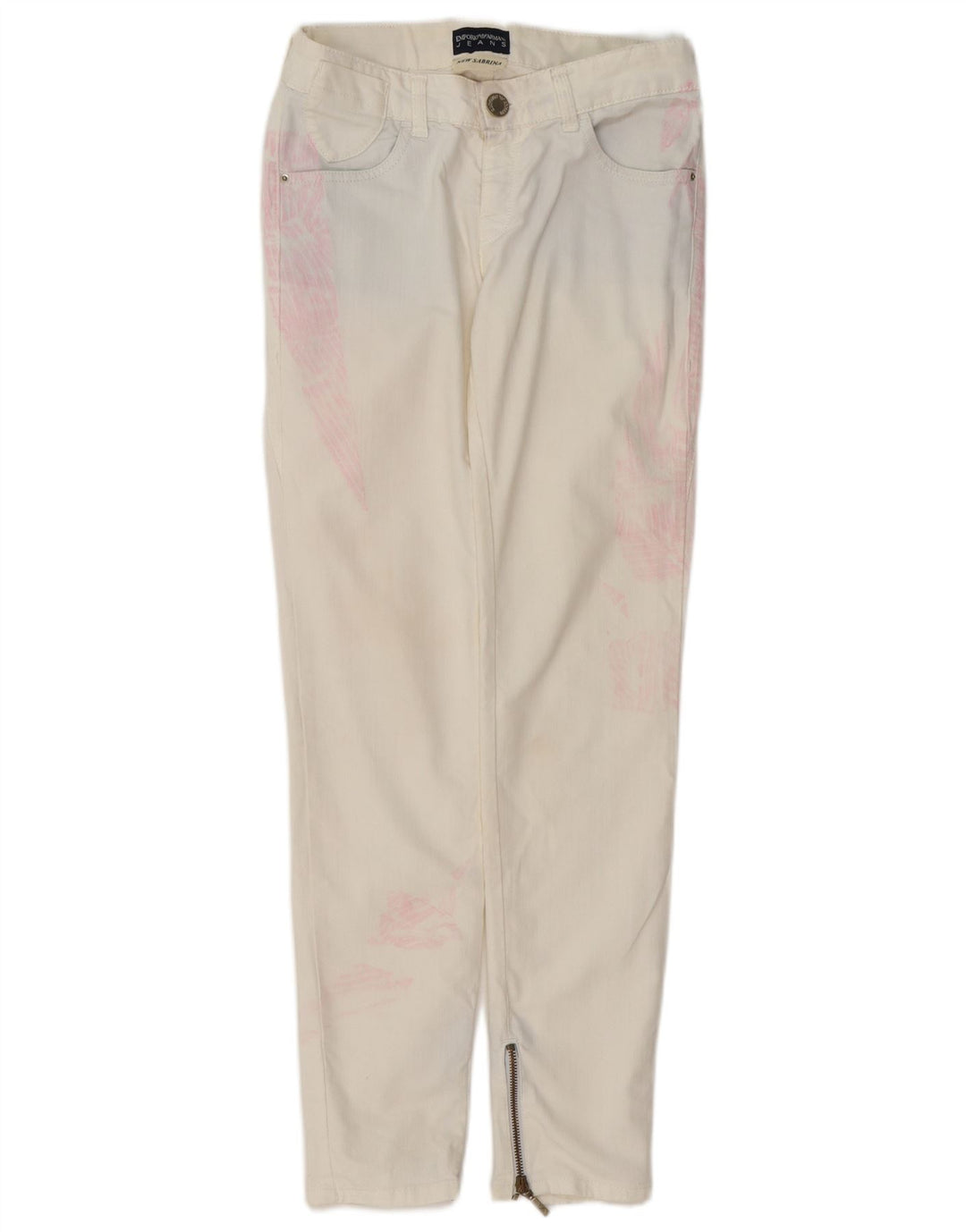 ARMANI Womens Straight Casual Trousers W26 L29 White
