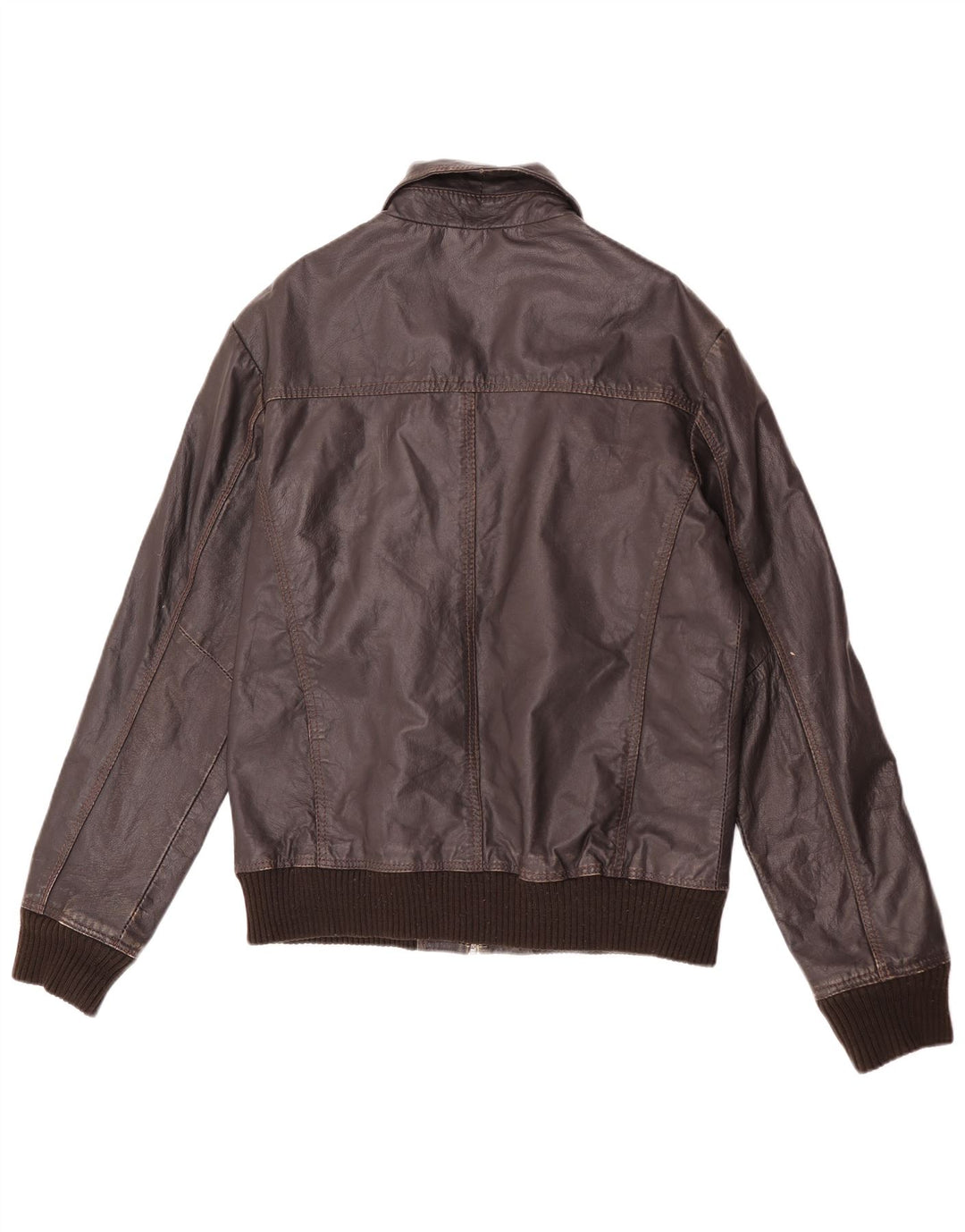 Giacca in pelle da uomo Project UK 40 grande marrone