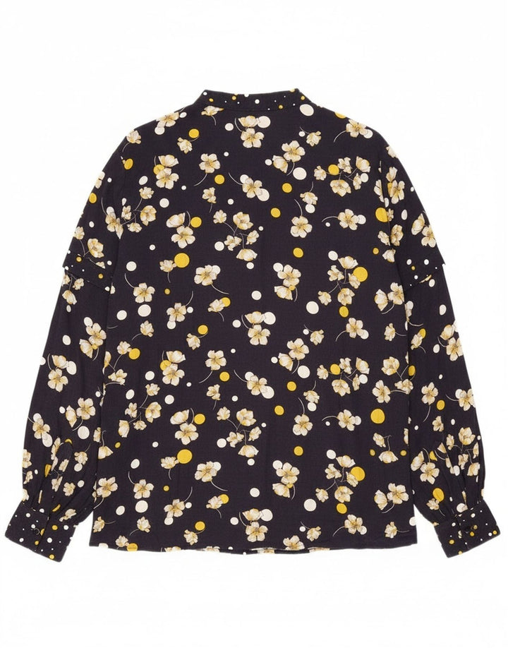 Camicia pullover da donna Penny Black UK 16 Grande viscosa floreale blu navy