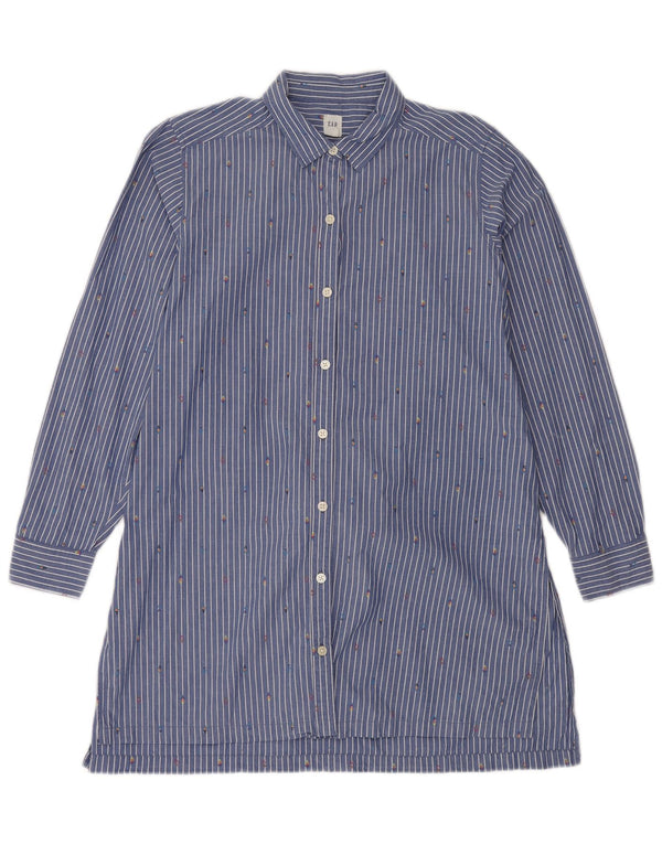 Abito camicia da donna GAP UK 14 Cotone gessato blu medio