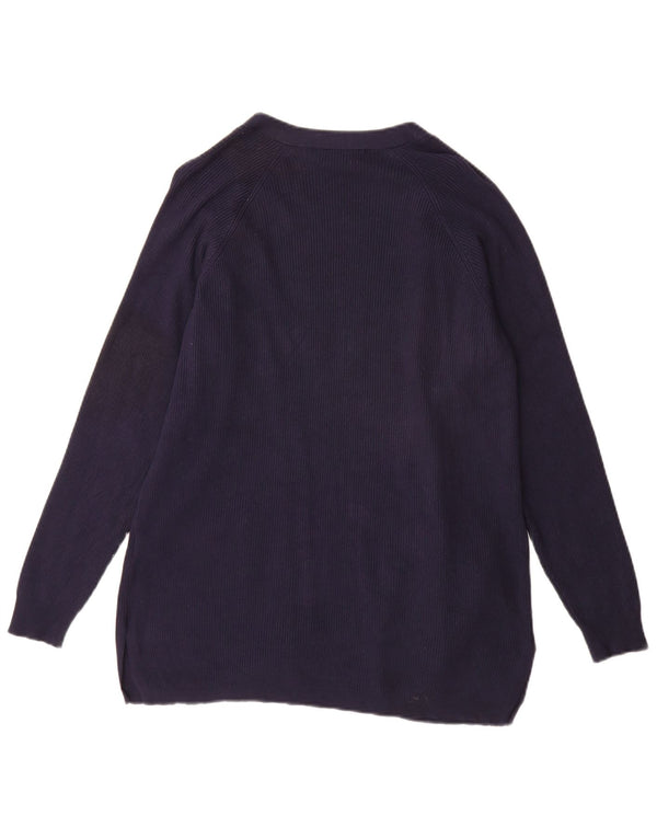 Maglione cardigan lungo da donna Marks & Spencer UK 14 medio blu navy