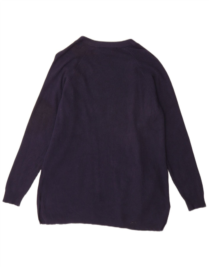Maglione cardigan lungo da donna Marks & Spencer UK 14 medio blu navy