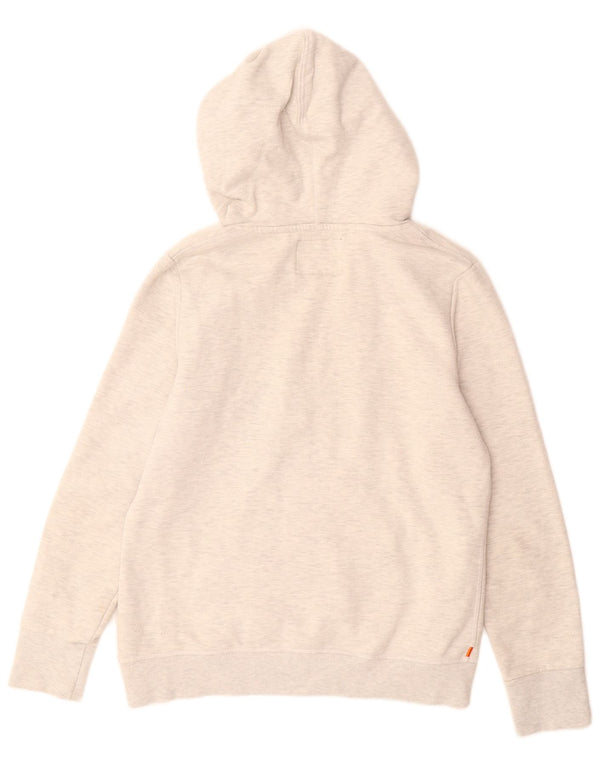 Maglione con cappuccio grafico da donna SUPERDRY UK 14 grande cotone grigio