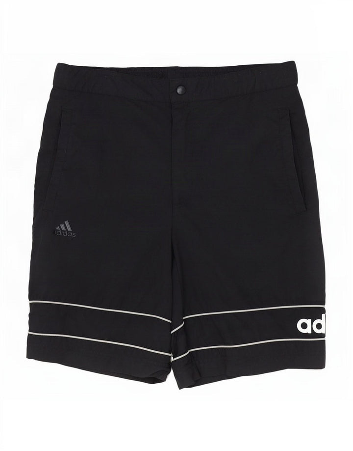 Pantaloncini casual grafici da uomo Adidas W32 poliestere nero medio