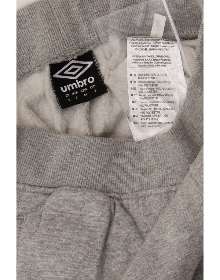 UMBRO Pantaloni da tuta corti con grafica da uomo piccoli in cotone grigio