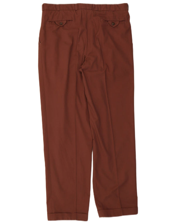 Pantaloni da abito vintage da uomo con pegging W34 L32 Marrone