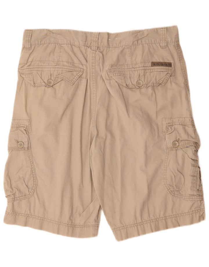 Pantaloncini cargo da uomo Calvin Klein W34 Large in cotone beige
