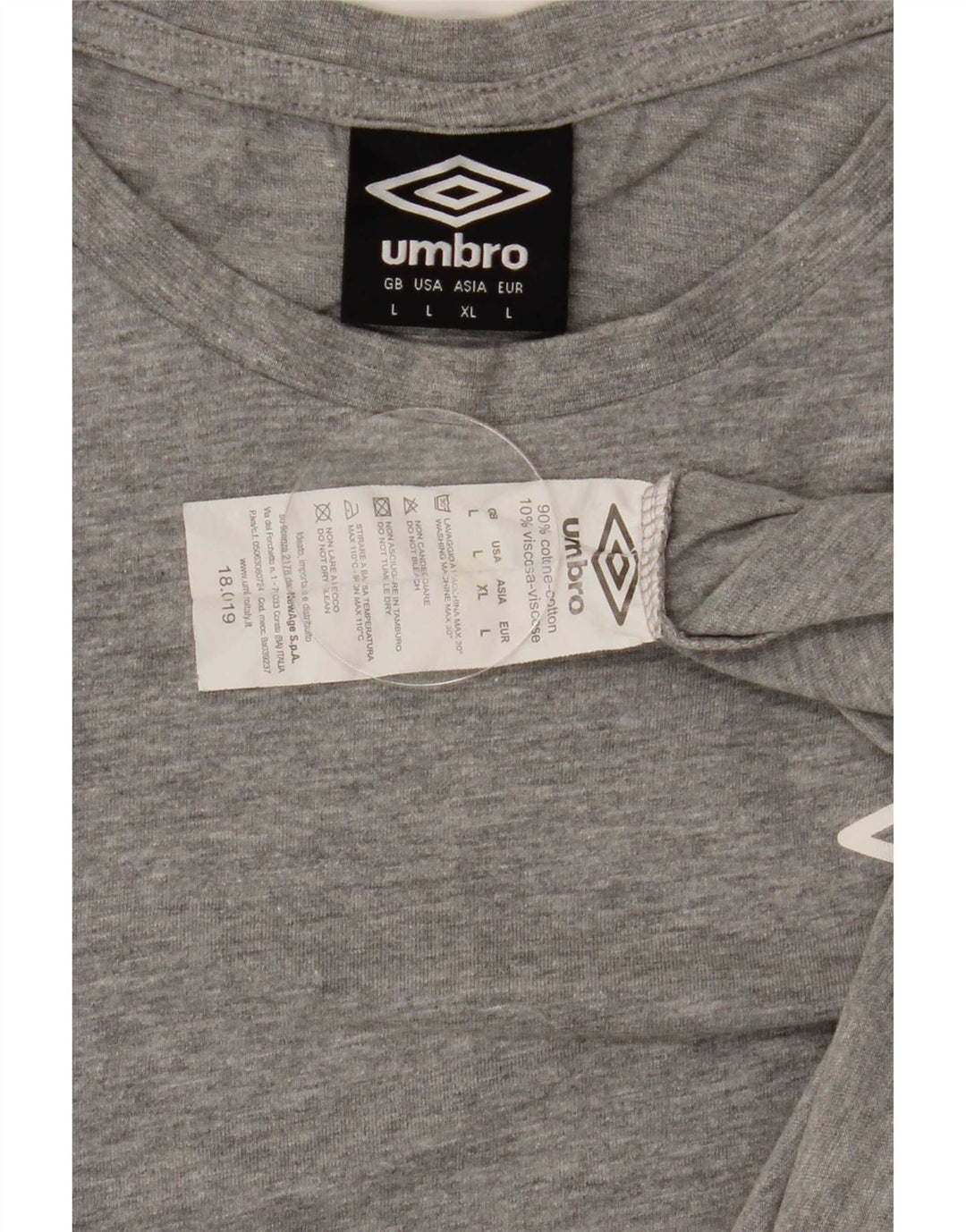 T-shirt da uomo Umbro Top Large in cotone grigio