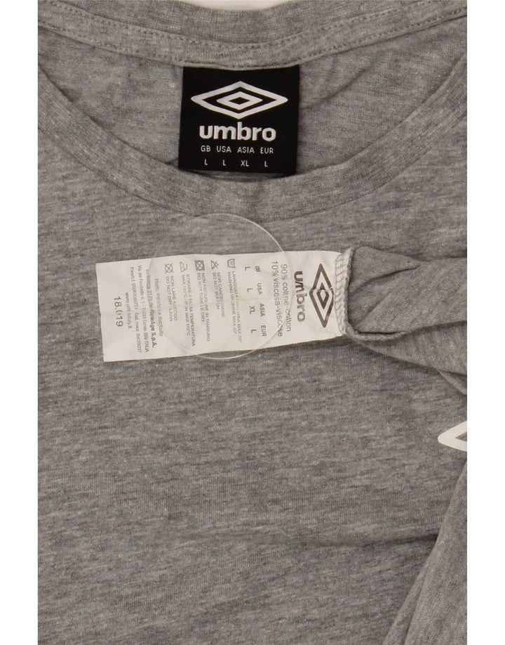 T-shirt da uomo Umbro Top Large in cotone grigio