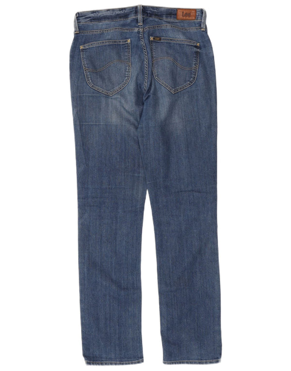 Lee Jeans dritti Marion da donna UK 14 Medio W30 L33 Blu Cotone