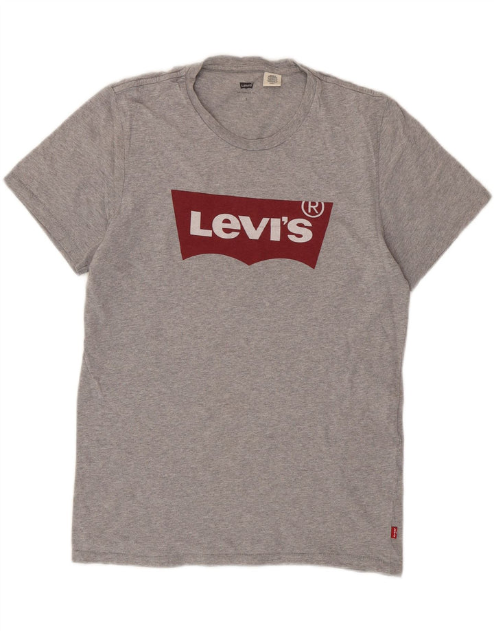 LEVI'S Mens Graphic T-Shirt Top Small Grey Cotton Vintage Levi's and Second-Hand Levi's from Messina Hembry 