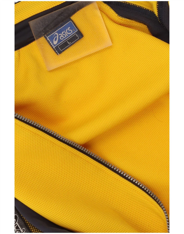 Giacca sportiva da uomo con grafica Asics, giacca grande, colore giallo