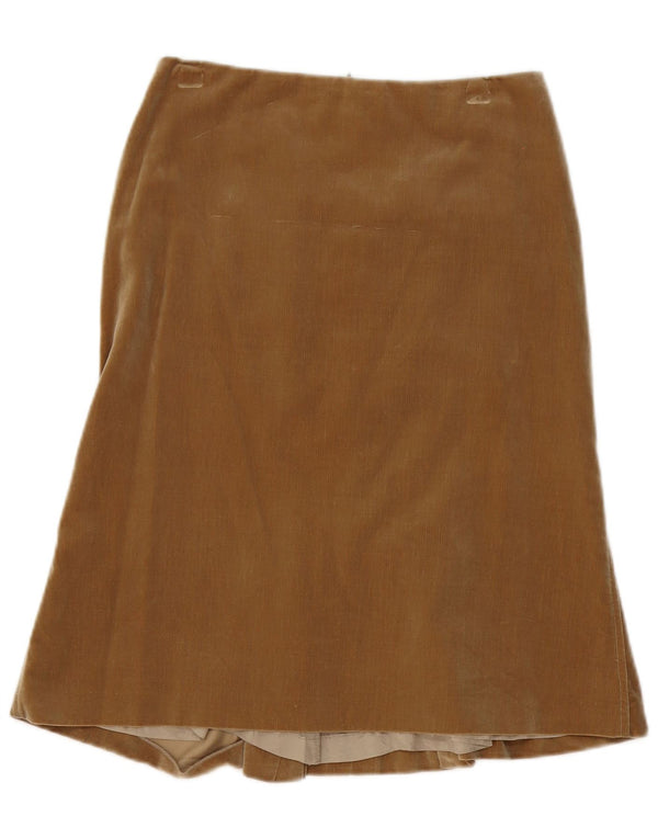 Gonna a tromba in velluto a coste vintage da donna W28 beige medio