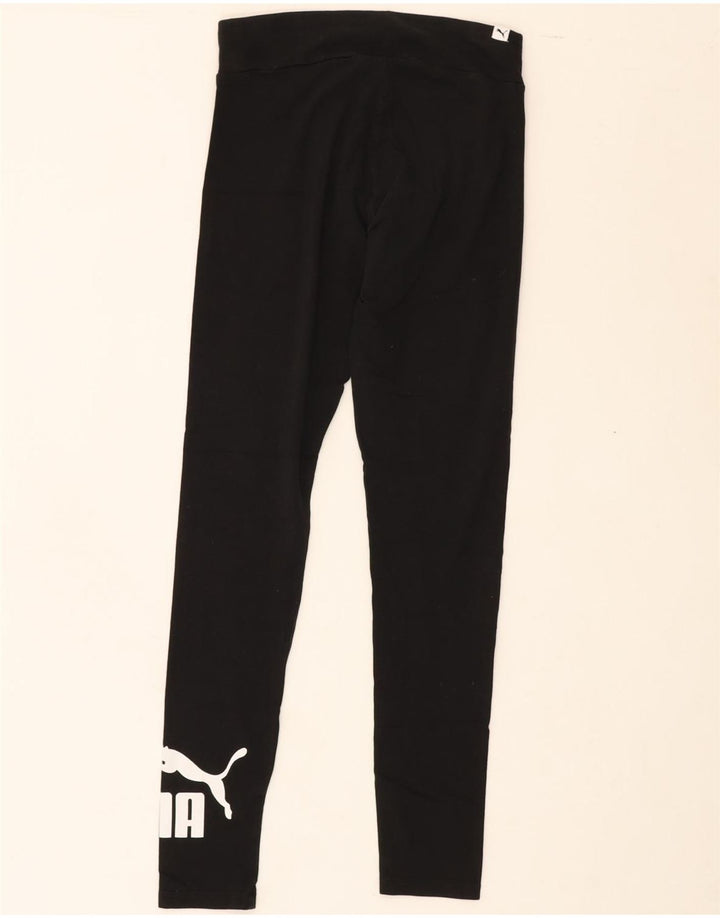 PUMA Womens Graphic Leggings UK 12 Medium Black Vintage Puma and Second-Hand Puma from Messina Hembry 