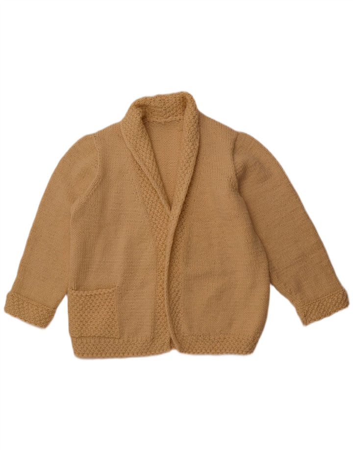 Maglione cardigan aperto da donna VINTAGE UK 16 Large Beige