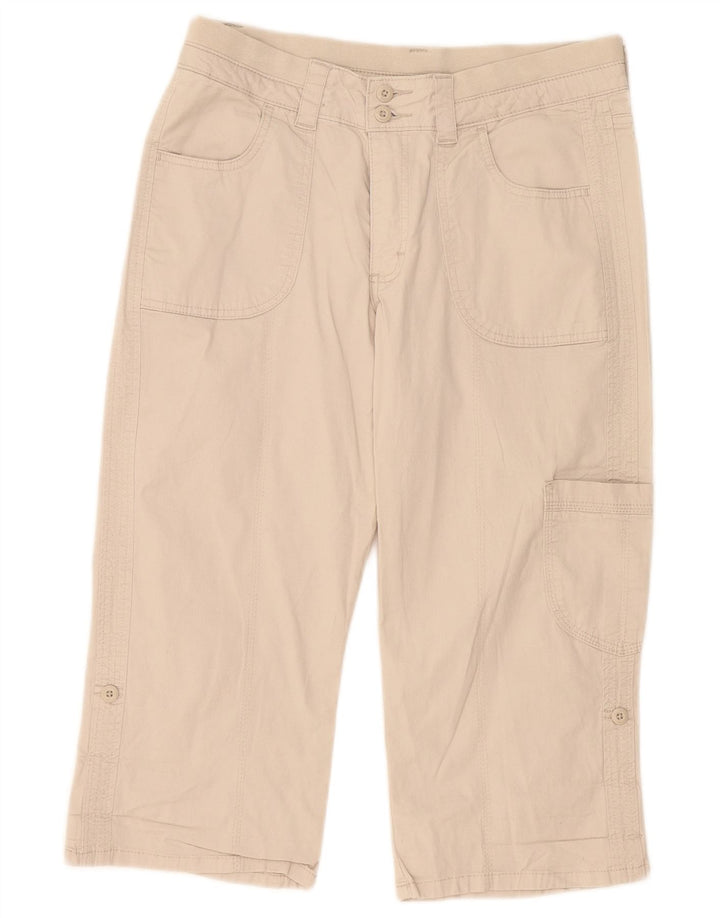 Pantaloni Capri cargo da donna Lee US 12 Large W32 L20 Cotone beige