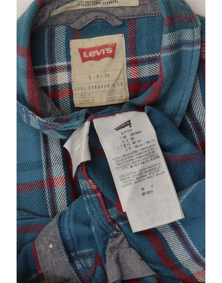 Camicia Levi's da uomo in flanella dalla vestibilità standard, piccolo quadretto blu