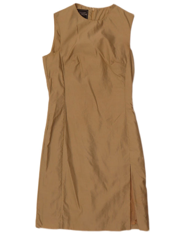 Trussardi Womens Sleeveless Sheath Dress IT 40 Small Beige Polyamide