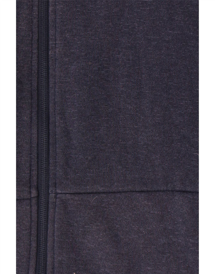 Maglione con cappuccio e zip da uomo Adidas in cotone blu navy medio