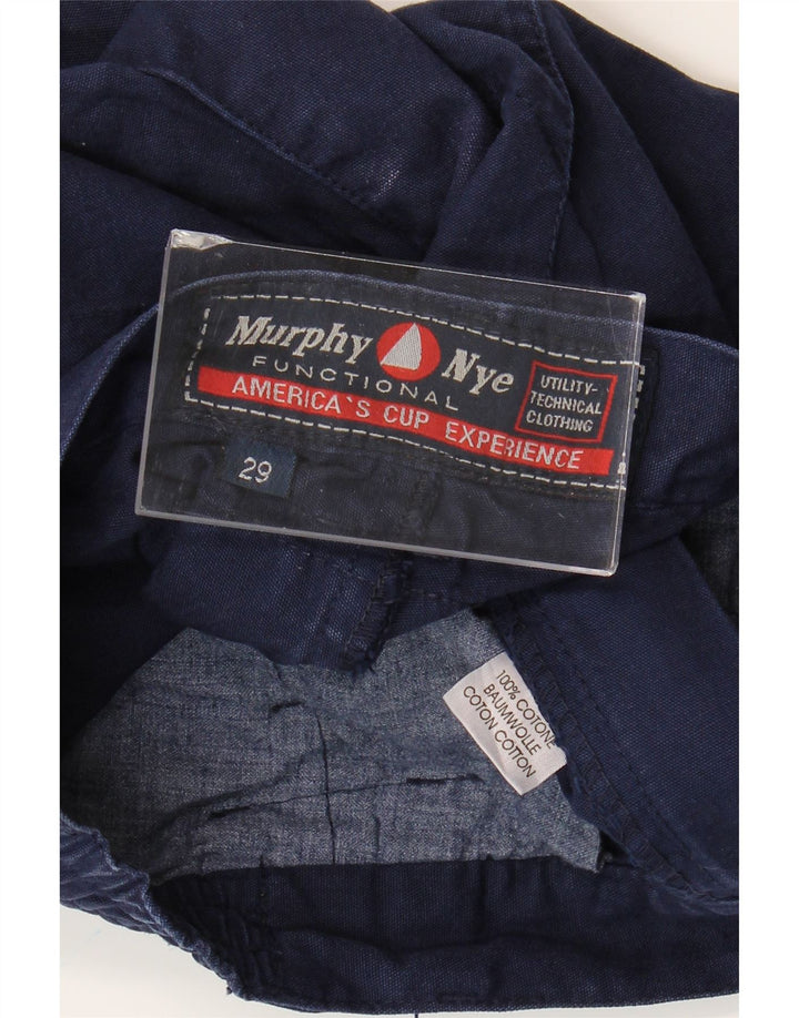 Pantaloni cargo dritti da uomo Murphy & Nye W29 L29 cotone blu navy