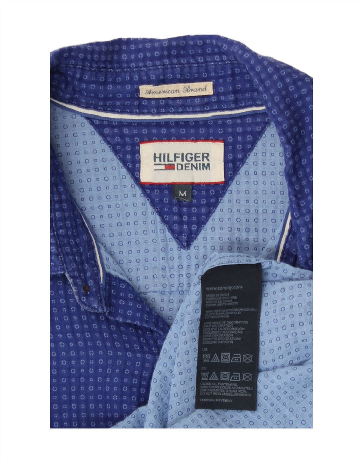 Camicia da uomo Tommy Hilfiger in cotone maculato blu medio