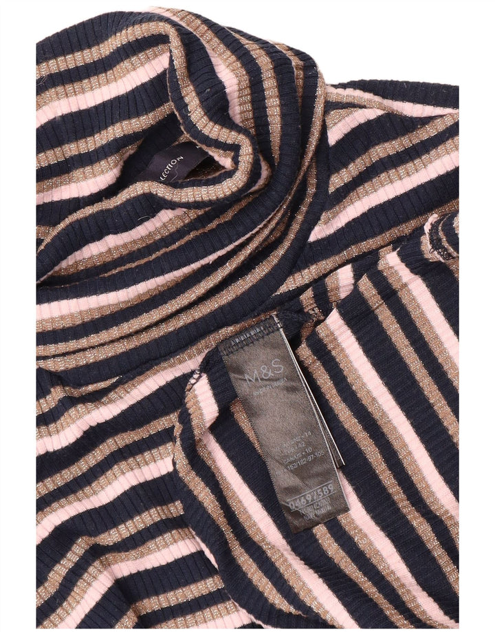 Marks & Spencer Top da donna a maniche lunghe UK 14 medio a righe multicolore