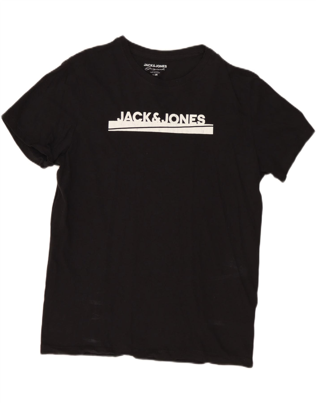 JACK & JONES T-shirt grafica da uomo Top in cotone nero medio