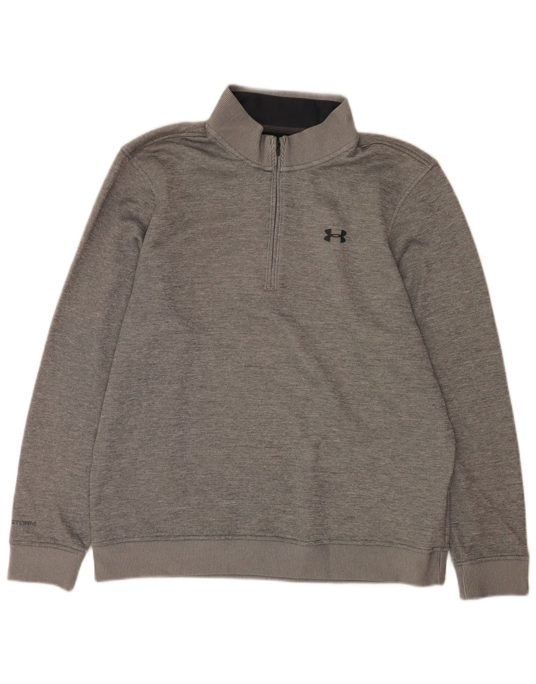 Felpa da uomo Under Armour Cold Gear con zip e collo, maglione grande grigio screziato