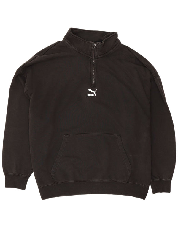 Felpa Puma Uomo con zip sul collo Maglione 2XL Nera