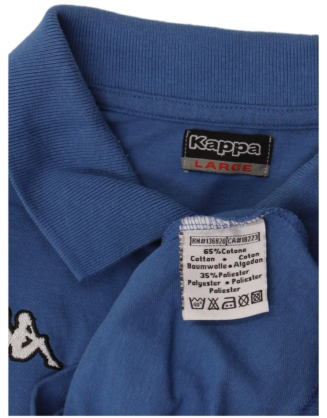 Polo Kappa Uomo Large Blu In Cotone