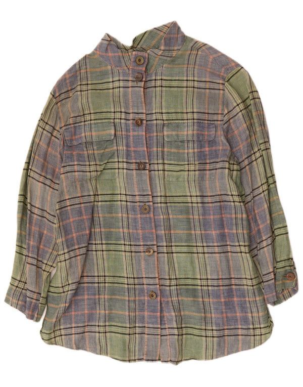 Camicia ampia da donna lunga Mila Schon IT 50 XL a quadri verdi