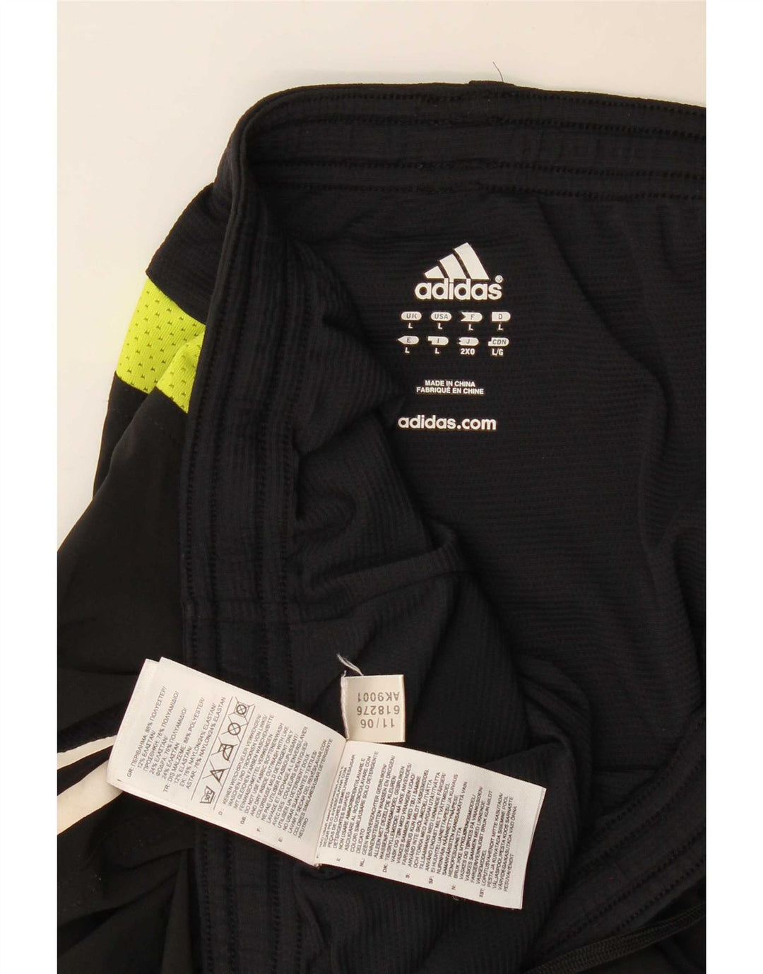 Pantaloncini sportivi Adidas da uomo grandi in poliestere color block nero
