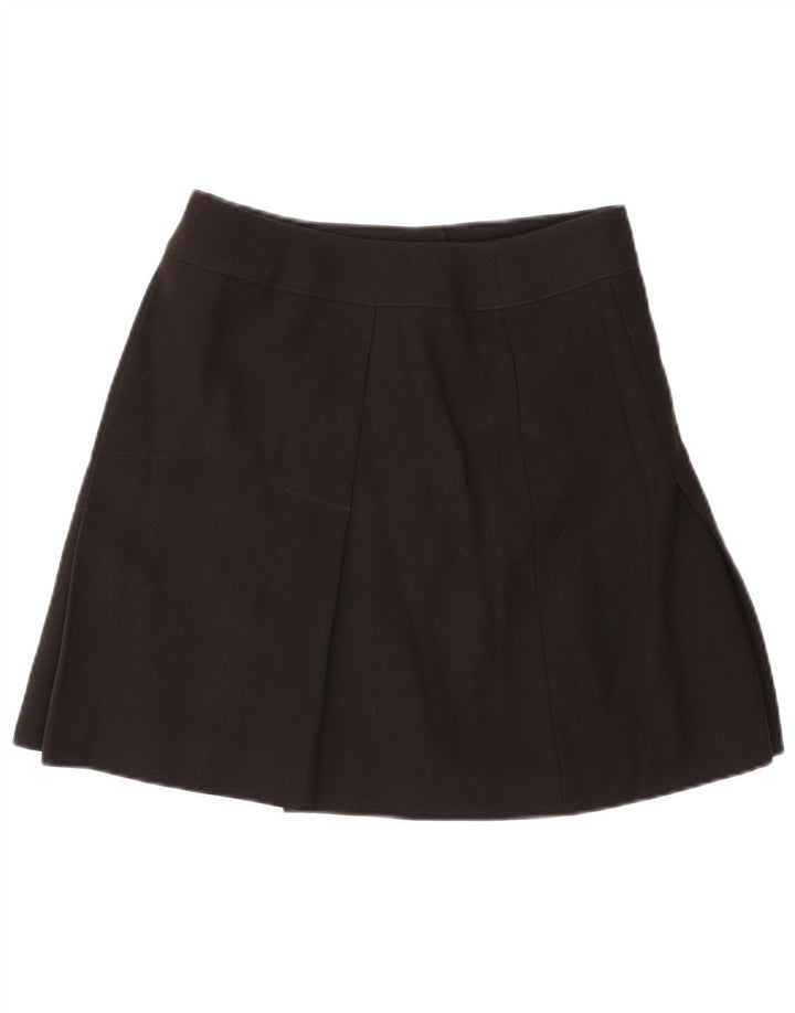 Minigonna vintage da donna W28 in lana vergine marrone medio
