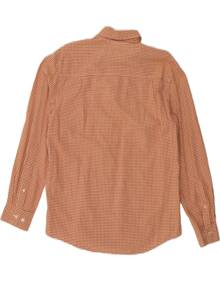 TIMBERLAND Mens Shirt Small Orange Gingham Cotton Vintage Timberland and Second-Hand Timberland from Messina Hembry 