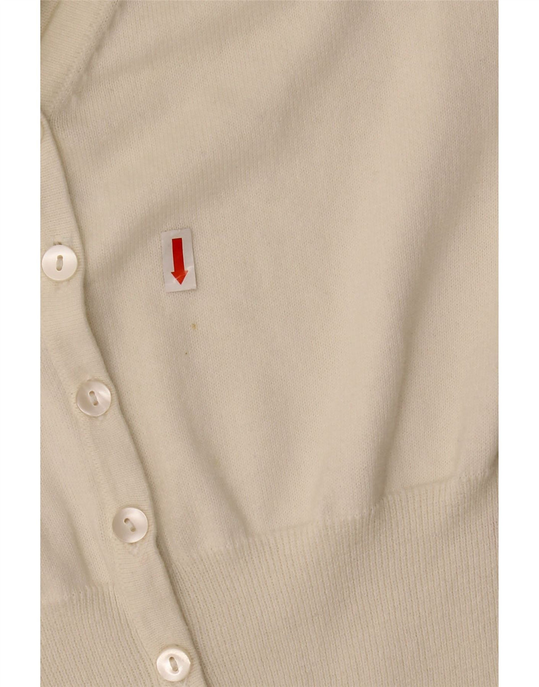 MONSOON Maglione cardigan con maniche a 3/4 da donna UK 12 Cotone bianco medio