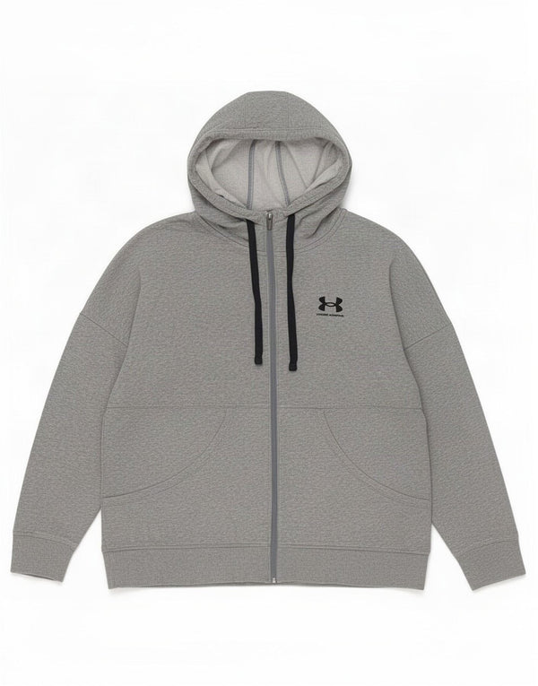 Maglione con cappuccio e zip oversize da donna Under Armour UK 16 Large Grey Flecked