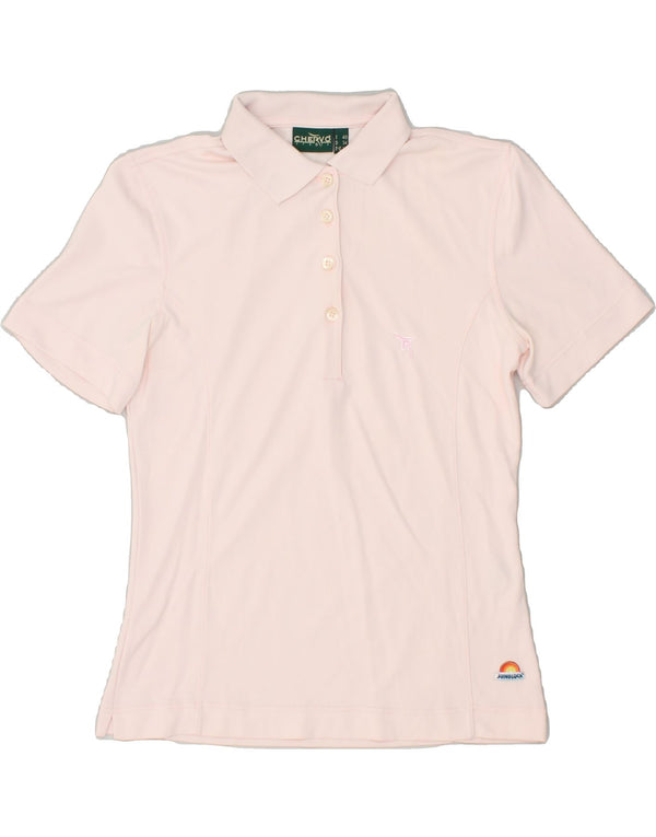 CHERVO Womens Polo Shirt IT 40 Small Pink Polyamide