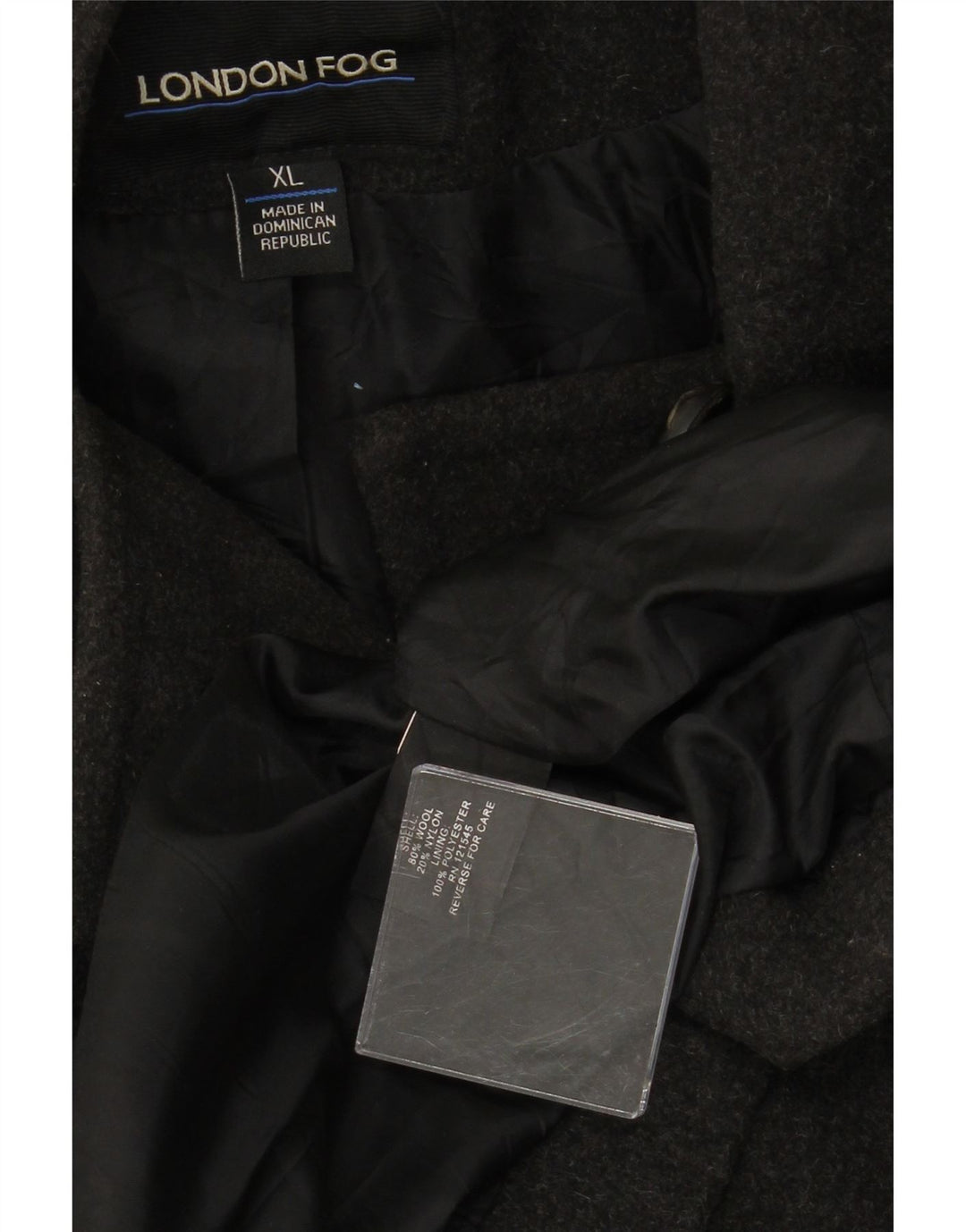 Cappotto da marinaio con cappuccio da donna LONDON FOG UK 18 XL in lana grigia