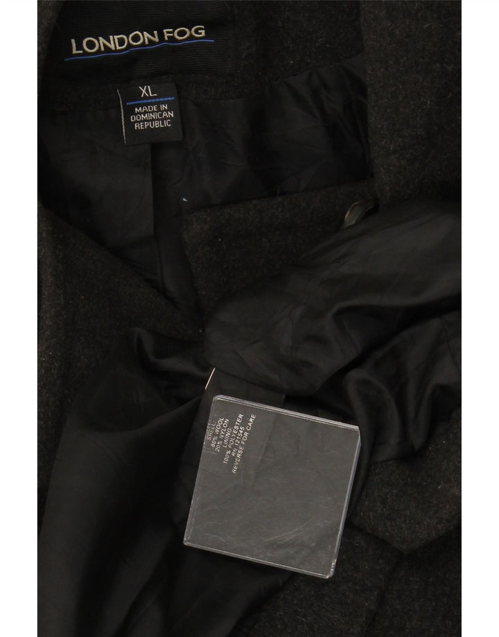 Cappotto da marinaio con cappuccio da donna LONDON FOG UK 18 XL in lana grigia