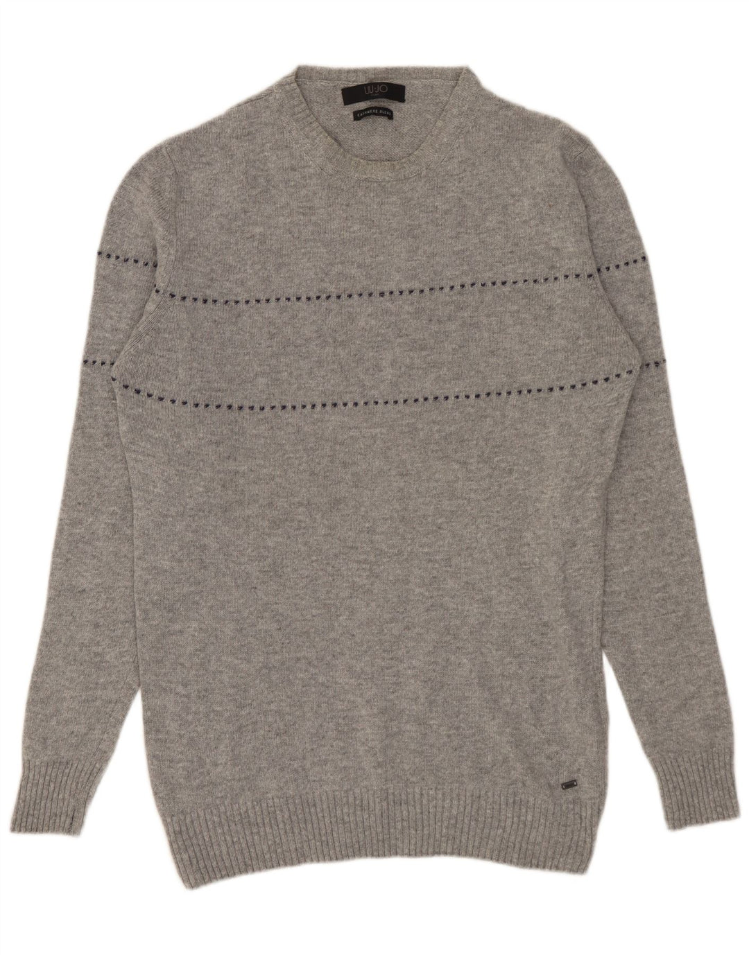 Liu Jo Uomo Maglione Girocollo Maglione Grande Lana a Righe Grigie